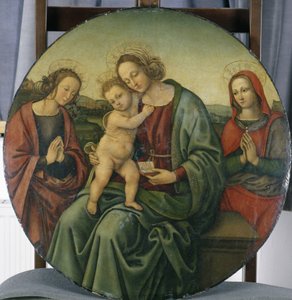 Madonna com a criança e duas santos fêmeas, c.1500-15 (tempera na madeira de álamo)